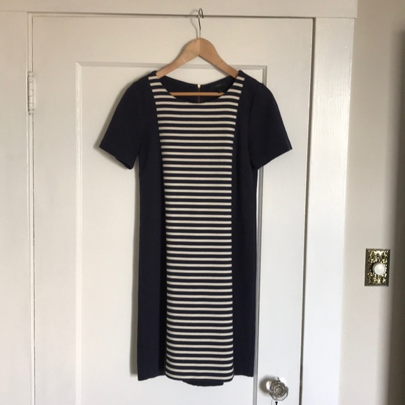 J Crew navy cotton striped dress - Picture 2 of 6